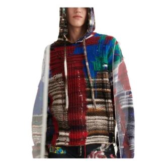 Pull en laine à manches longues et capuche Off-White pour homme, collection automne-hiver 2022, à blocs de couleur Pull en laine à manches longues et capuche Off-White pour homme, collection automne-hiver 2022, à blocs de couleur