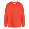 Pull en laine à manches longues et col rond Off-White pour homme, collection automne-hiver 2022, couleur unie, logo brodé, coupe ample, orange