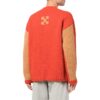 Pull en laine à manches longues et col rond Off-White pour homme, collection automne-hiver 2022, couleur unie, logo brodé, coupe ample, orange