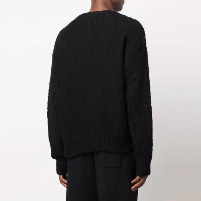 Pull en laine à manches longues Off-White pour homme FW21, motif Arrows et logo, noir