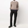 Pull en laine à motif logo et côtes Off-White pour homme, version beige