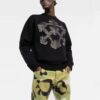 Pull en laine tricoté à motif flèche 3D Off-White pour homme FW21, coupe ample, noir