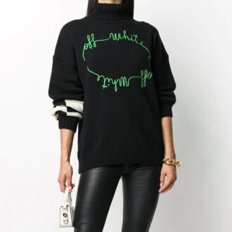 Pull en maille avec logo Off-White Noir