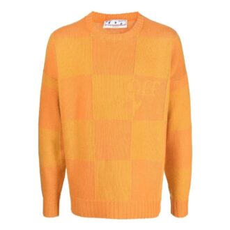 Pull en maille intarsia avec logo en damier