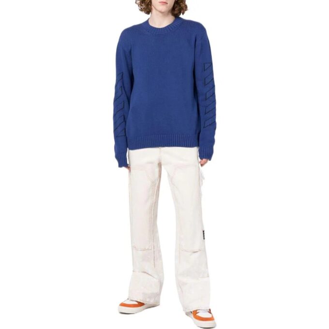 Pull en maille intarsia avec logo en damier