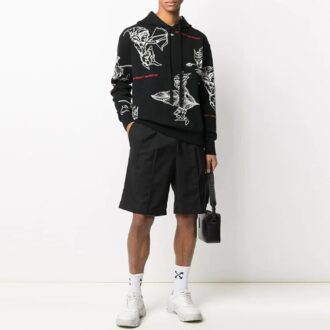 Pull en maille intarsia Off-White pour homme SS21 Noir