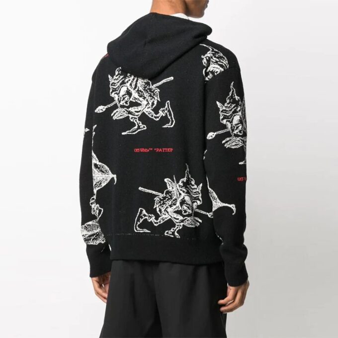 Pull en maille intarsia Off-White pour homme SS21 Noir