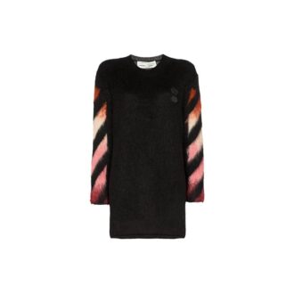 Pull en mohair à dégradé géométrique Off-White Noir