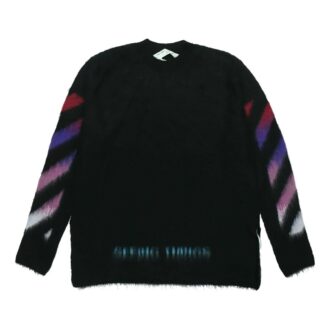 Pull en mohair dégradé pour homme, noir