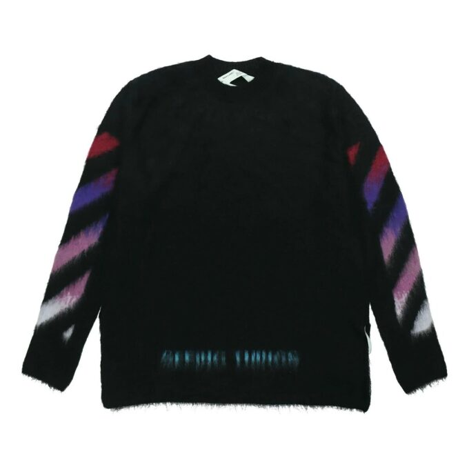Pull en mohair dégradé pour homme, noir