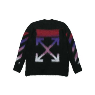 Pull en mohair dégradé pour homme, noir