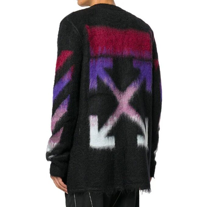Pull en mohair dégradé pour homme, noir