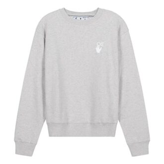 Pull à encolure ronde avec logo imprimé, gris clair