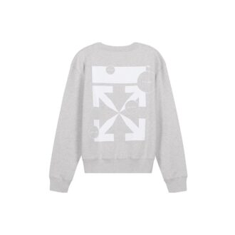 Pull à encolure ronde avec logo imprimé, gris clair