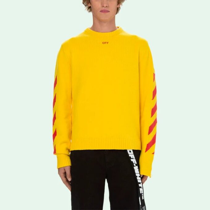 Pull homme SS21 coupe ajustée jaune