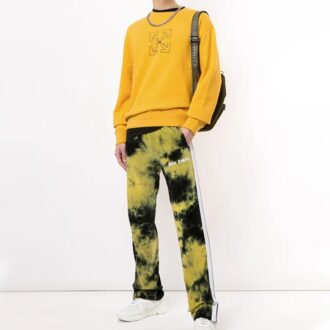 Pull à imprimé logo humoristique Jaune