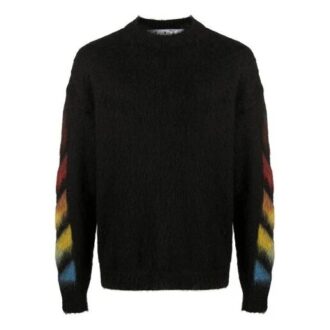 Pull à logo et slogan dégradé pour homme, noir
