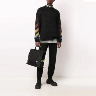 Pull à logo et slogan dégradé pour homme, noir