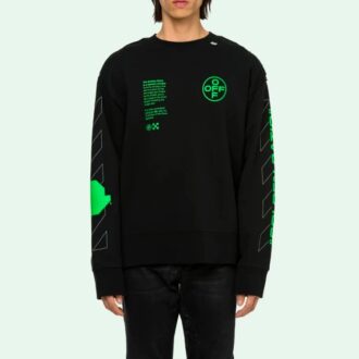 Pull à logo pour homme avec motif de flèches fluorescentes