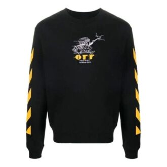 Pull à logo rayé brodé noir