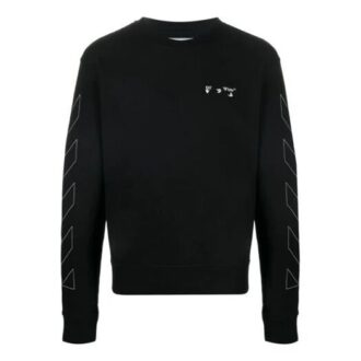 Pull à logo à rayures diagonales pour homme, noir