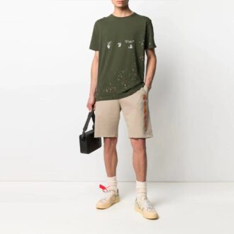 Pull à manches courtes et coupe ample avec logo imprimé SS21, vert