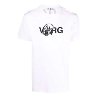 Pull à manches courtes et coupe ample Off-White x Katsu avec imprimé crossover, blanc