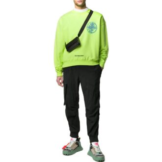 Pull à manches longues imprimé Off-White pour homme, collection automne-hiver 2022, version verte