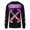 Pull à manches longues noir à rayures diagonales pour homme