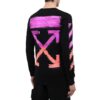 Pull à manches longues noir à rayures diagonales pour homme