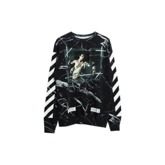 Pull à motif marbré pour homme, noir