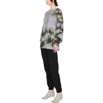 Pull Off-White à mailles torsadées et imprimé tie-dye « Grey Green »