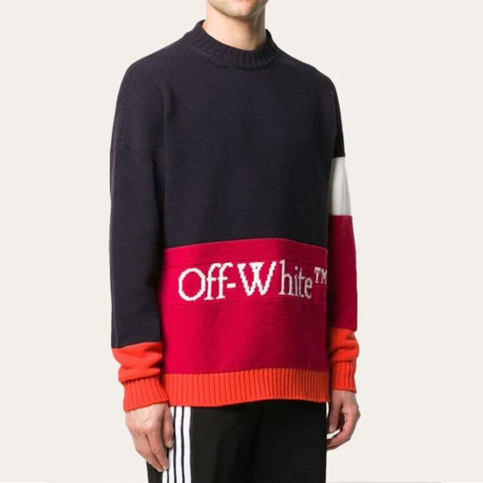 Pull Off-White pour homme avec logo Alphabet