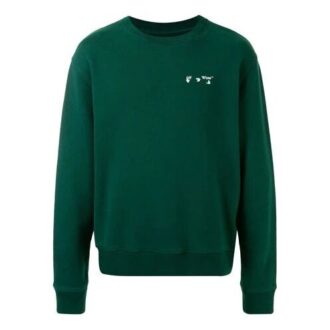 Pull Off-White pour homme avec logo imprimé, vert