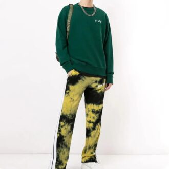 Pull Off-White pour homme avec logo imprimé, vert