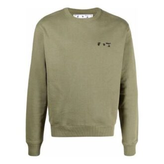Pull Off-White pour homme FW21 Logo, vert