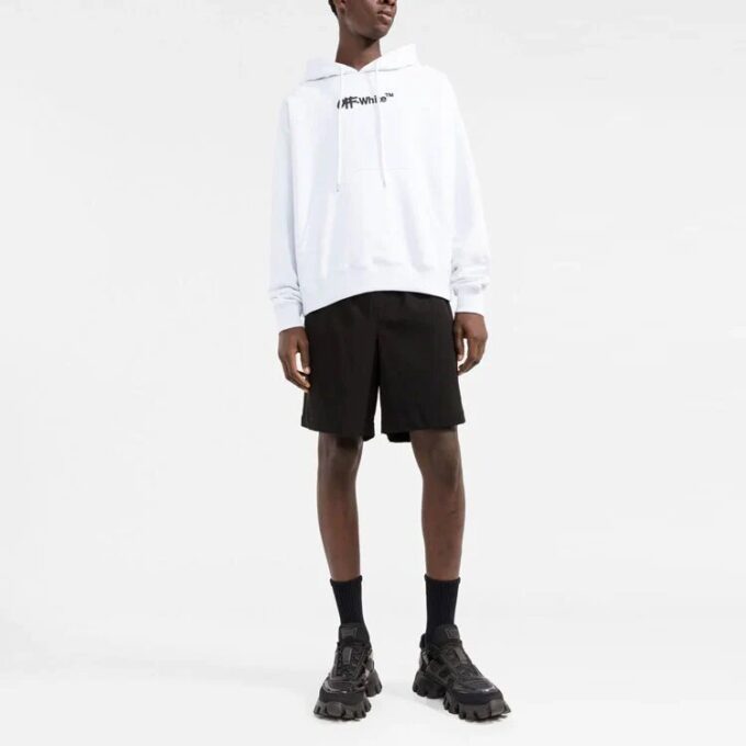 Pull Off-White pour homme, version standard avec alphabet sur la poitrine, blanc