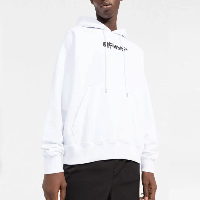 Pull Off-White pour homme, version standard avec alphabet sur la poitrine, blanc