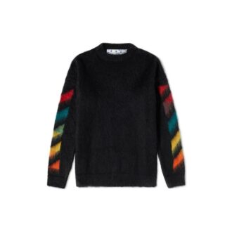Pull-over en maille avec logo flèche classique, noir