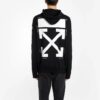 Pull-over pour homme en coton à motif Arrows au dos, fermeture éclair, coupe normale