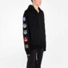 Pull-over pour homme en coton à motif Arrows au dos, fermeture éclair, coupe normale