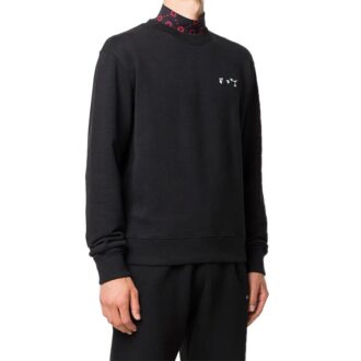 Pull slim à col rond et logo pour homme