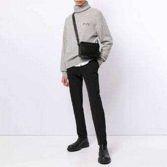 Pull unisexe SS21 avec logo brodé, gris