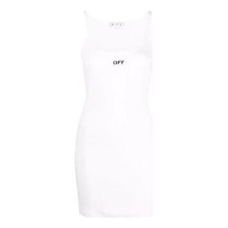 Robe à côtes Off-White Off Stamp Basic « White »