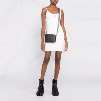 Robe à côtes Off-White Off Stamp Basic « White »