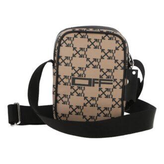 Sac à bandoulière décontracté marron avec logo alphabétique
