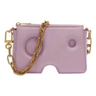 Sac à bandoulière en cuir Off-White Burrow « Lilac »