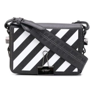 Sac à bandoulière en cuir Off-White Noir/Blanc