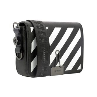 Sac à bandoulière en cuir Off-White Noir/Blanc