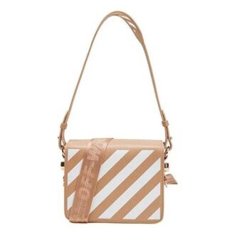 Sac à bandoulière en cuir Off-White, taille moyenne, kaki